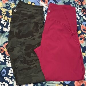 Lululemon Camouflage and Pink Leggings pink size 8 and camo are size 6